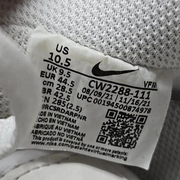 Nike Air Force 1 Low \'07 Triple‎ White CW2288-111 Mens Size 10.5 main image 6